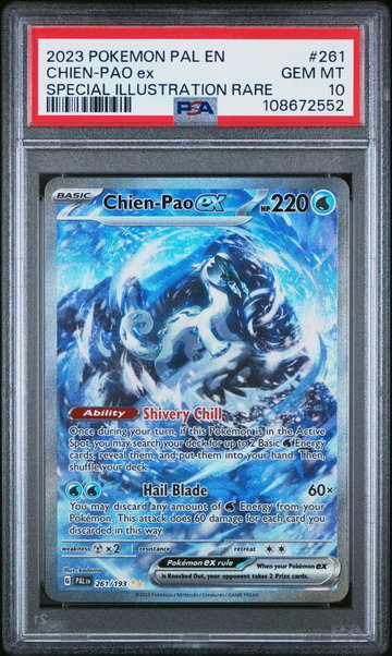 2023 Pokemon Scarlet and Violet Paldea Evolved Special Illustration Rare Chien-Pao Ex #261 PSA 10