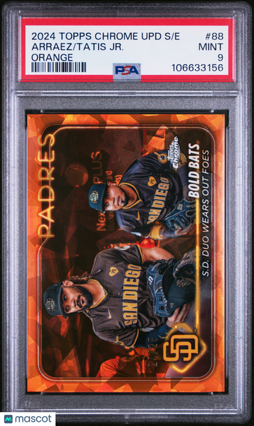 2024 Topps Chrome Sapphire Update Series Tatis JR. Arraez #88 Orange /25 PSA 9
