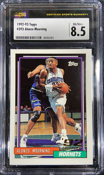1992-93 Topps ROOKIE Alonzo Mourning CSG 8.5 Low POP HOF!