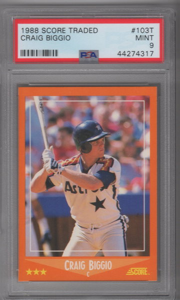 1988 Score Traded Craig Biggio PSA 9