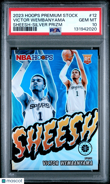 2023 Panini Hoops Premium Stock Sheesh Victor Wembanyama #12 Silver Prizm PSA 10
