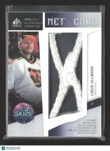 2024 Upper Deck SP Game Used Hockey Linus Ullmark #SKN-LU /35 Event-Used Memorabilia Net Cord
