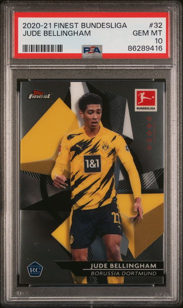 2020 TOPPS FINEST BUNDESLIGA JUDE BELLINGHAM #32 RC ROOKIE PSA 10