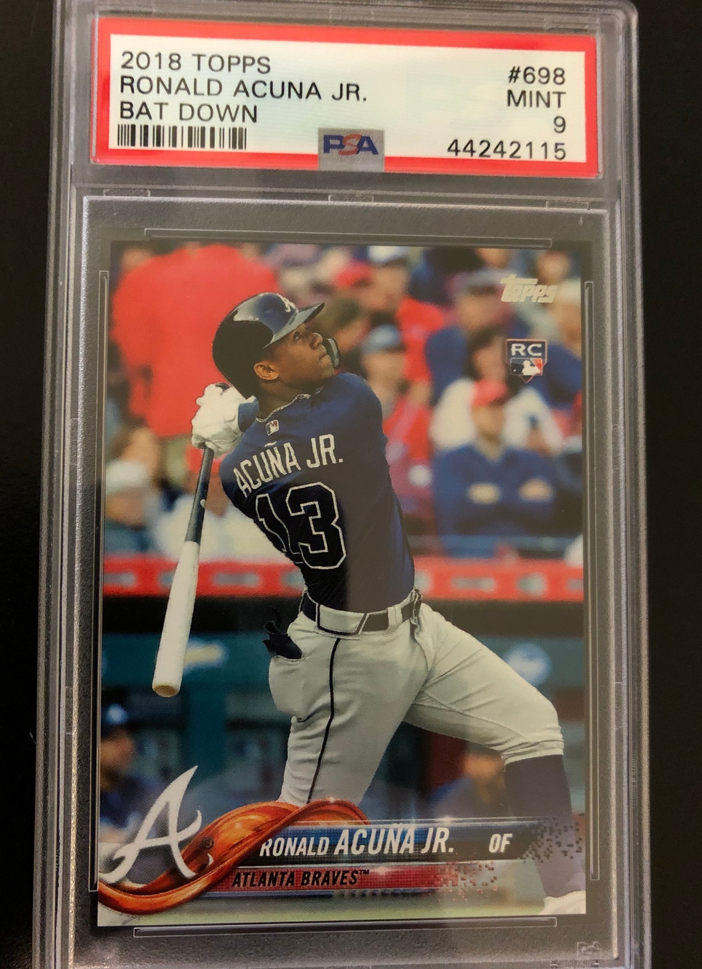 Ronald Acuna 2018 Topps Bat Down PSA 9