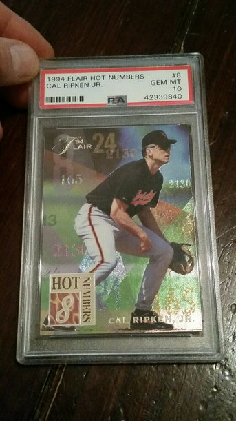 1994 Flair Hot Numbers Cal Ripken PSA 10 Gem Mint HOF Baltimore Orioles