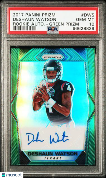 2017 Panini Prizm Rookie Autographs Deshaun Watson #DWS Autograph Green PSA 10