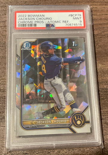 2022 Bowman Chrome Prospects Jackson Chourio Atomic Refractor Psa 9