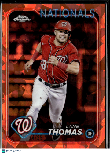 Lane Thomas 2024 Topps Chrome Sapphire Edition Orange Refractor Washington Nationals