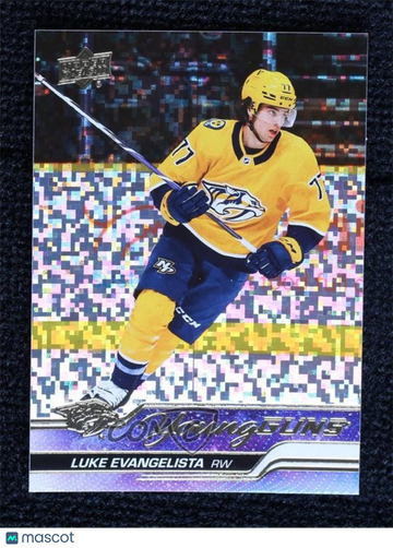 2023-24 Upper Deck Series 1 Luke Evangelista #221 Speckled Rainbow Foil Young Guns Rookie