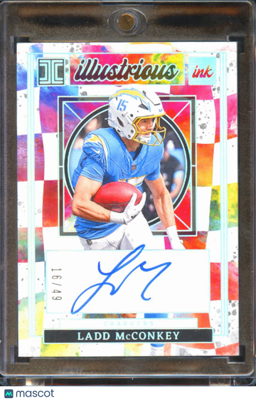 2025 Panini Impeccable Illustrious Ink Ladd McConkey #INK-LMY Holo /49