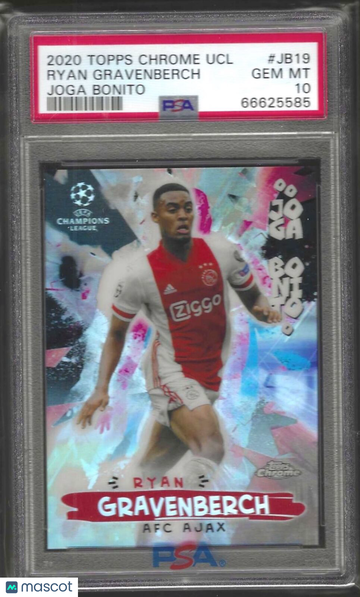 2020 Topps Chrome UEFA Champions League Joga Bonito Ryan Gravenberch #JB19 PSA 10