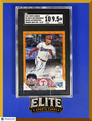 2023 Topps Chrome Elier Hernandez #RA-HER Orange Wave Refractor /25 RC SGC 9.5 Auto 10