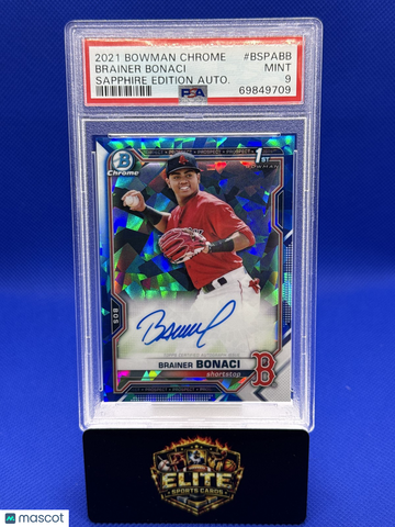 2021 Bowman Sapphire Edition Brainer Bonaci #BSPA-BB Autographs AU PSA 9