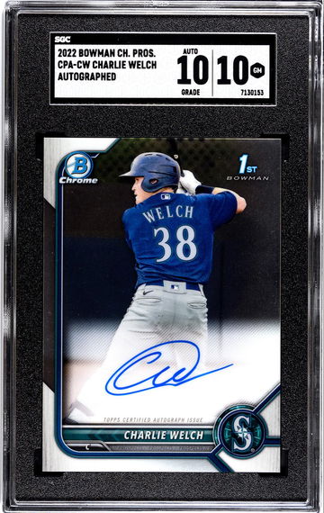 2022 Bowman Chrome Charlie Welch 1st Auto CPA-CW
