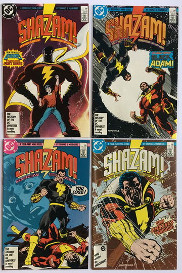 SHAZAM! THE NEW BEGINNING #1-2-3-4 with BLACK ADAM in PRISTINE UNREAD with FREE S/H.