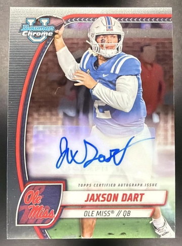 2024 Bowman Chrome University Jaxson Dart #PA-JDA Prospect Auto Rebels