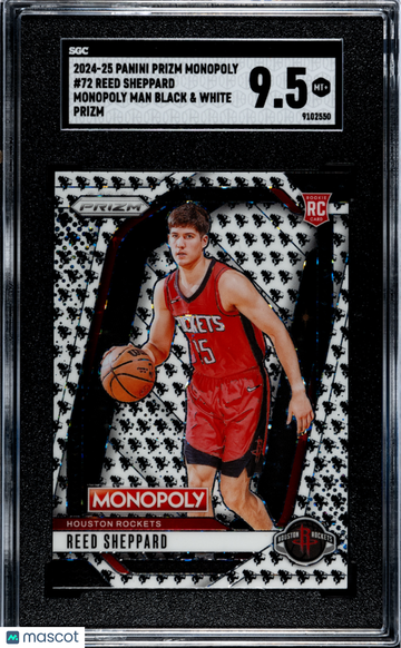 2024 Panini Prizm Monopoly Reed Sheppard #72 Man Black & White SGC 9.5
