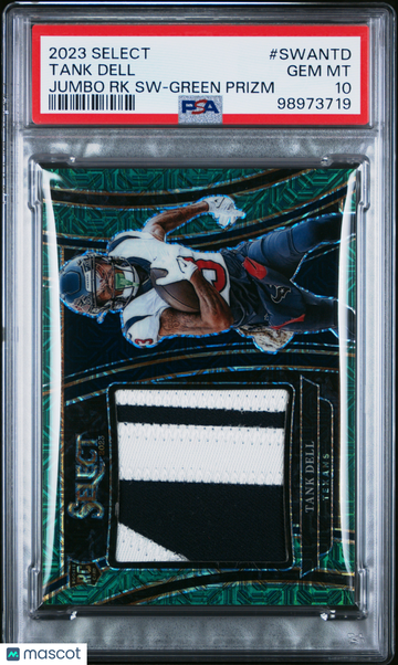 2023 Panini Select Jumbo Rookie Swatches Tank Dell #SWANTD RK Green Prizm PSA 10