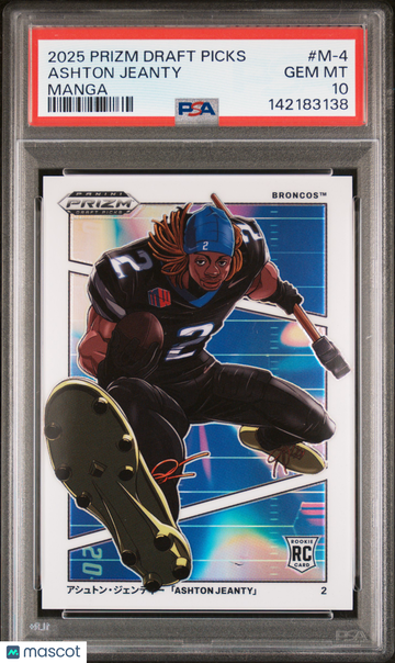 2025 Panini Prizm Draft Picks Manga Ashton Jeanty #M-4 Rookie PSA 10