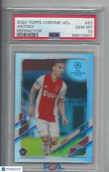 2020 Topps Chrome UEFA Champions League Antony #87 Refractor PSA 10