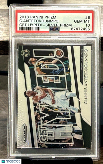 2018-19 Panini Prizm Giannis Antetokounmpo #8 Silver Prizm Parallel/Variety Insert PSA 10