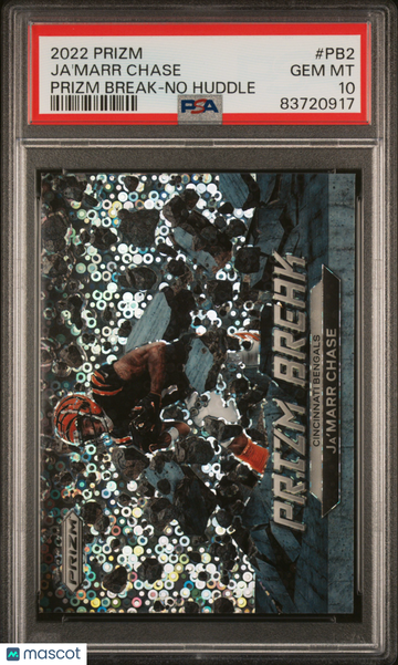 2022 Panini Prizm Prizm Break Ja'marr Chase #PB2 No Huddle PSA 10