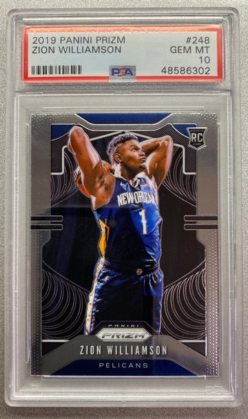 ZION WILLIAMSON 2019 PANINI PRIZM ROOKIE CARD PSA 10 GEM MINT 