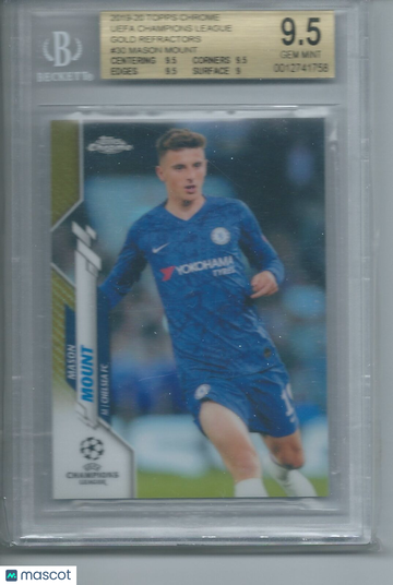 2019-20 Topps Chrome UEFA Champions League Gold Refractors Mason Mount #30 BGS 9.5