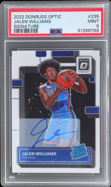 2022 Donruss Optic Jalen Williams Rated Rookie Signature PSA 9 RC