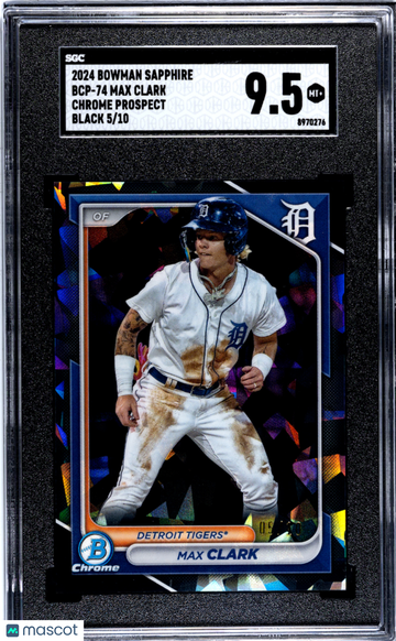 2024 Bowman Sapphire Max Clark #BCP-74 Chrome Prospect Black SGC 9.5