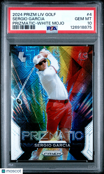 2024 Panini Prizm LIV Golf Prizmatic Sergio Garcia #4 White Mojo PSA 10