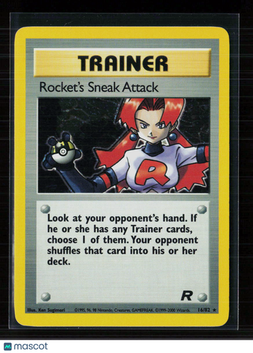 2000 Team Rocket Rocket's Sneak Attack Holo Rare #16/82