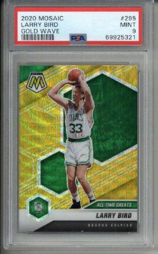 2020 PANINI MOSAIC GOLD WAVE #295 LARRY BIRD BOSTON CELTICS PSA 9 LOW POP