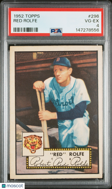 1952 Topps Red Rolfe #296 PSA 4
