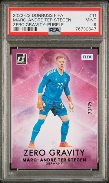 2022 PANINI DONRUSS MARC ANDRE TER STEGEN ZERO GRAVITY PURPLE #11 PSA 9