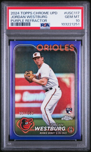 2024 Topps Chrome Update Purple Refractor Jordan Westburg #USC117 PSA 10