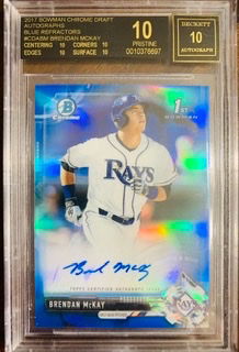 Brendan Mckay 2017  Bowman Chrome Blue Auto BGS 9.5 Black Label