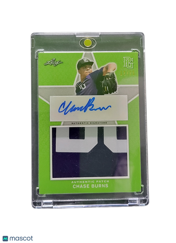 2023 Leaf Perfect Game National Showcase Chase Burns #PA-CB1 Green /25 Authentic Patch Authentic Signature