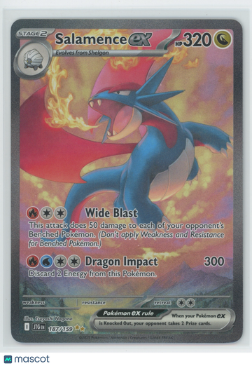 2025 Pokemon Scarlet & Violet Journey Together Salamence ex Special Illustration Rare #187/159