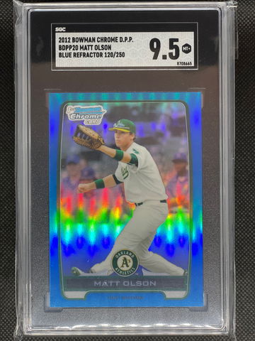SGC 9.5 Matt Olson 2011 Bowman Chrome Draft Picks Blue Refractor 120/150 1st Bowman Braves
