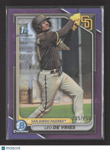 2024 Bowman Chrome Leo De Vries #BCP-179 Purple Refractor /250 1st Bowman