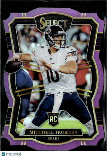 Mitchell Trubisky 2018 Panini Select Premier Level Prizm RC Purple /75 Chicago Bears