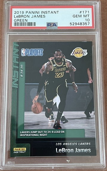 2019-20 Panini Instant Green LEBRON JAMES #171 PSA 10 GEM MINT SP Serial # /10