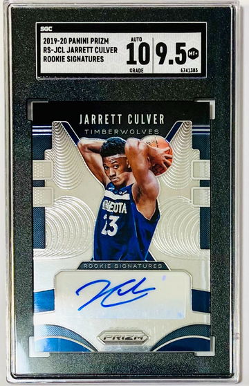 Jarrett Culver 2019-20 Panini Prizm Rookie Signatures Auto RS-JCL SGC 10 AUTO 9.5 MINT+ Minnesota Timberwolves