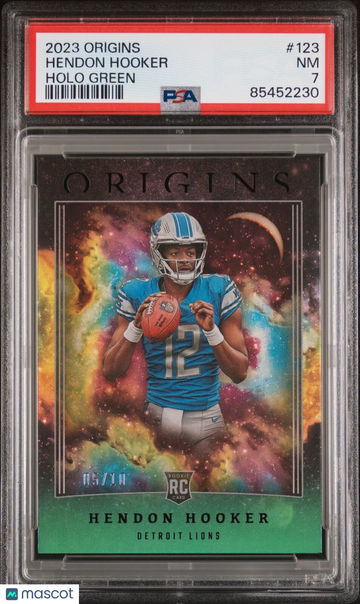 2023 Origins Hendon Hooker #123 Holo Green Rookie PSA 7