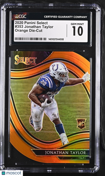 2020 Panini Select Jonathan Taylor #353 Orange Die-Cut Rookie CGC 10