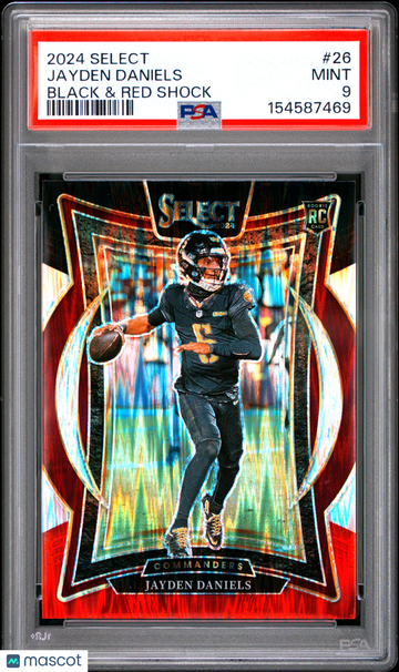 2024 Panini Select Jayden Daniels #26 Black & Red Shock RC PSA 9