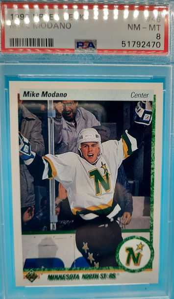 1990 upper deck hockey #46 mike modano Rookie PSA 8