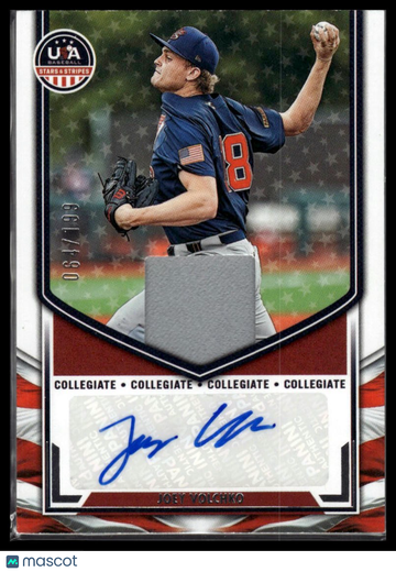 2025 Panini Stars & Stripes USA Baseball Joey Volchko #NTS-JV Collegiate National Team Signatures Materials SN MEM AU