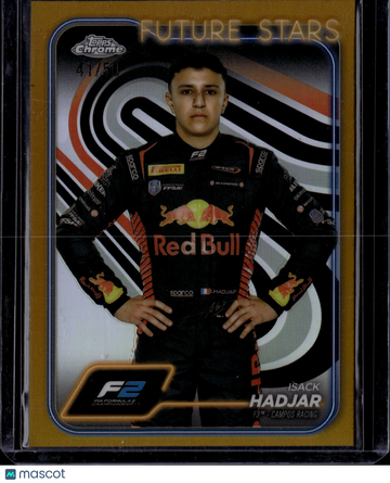 2024 Topps Chrome Formula 1 Isack Hadjar #41 Gold Refractor /50